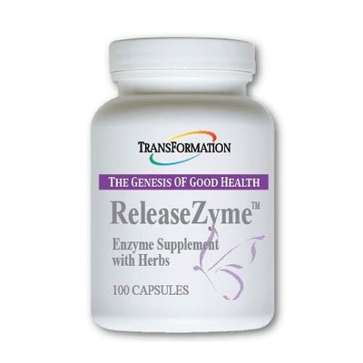 Transformation The Genesis of Good Health Enzymes ReleaseZyme Blend Supplement with Natural Herbs, Advanced Digestive Support Formula with Protease, Break Down Proteins, Plant Based, 100 Capsules