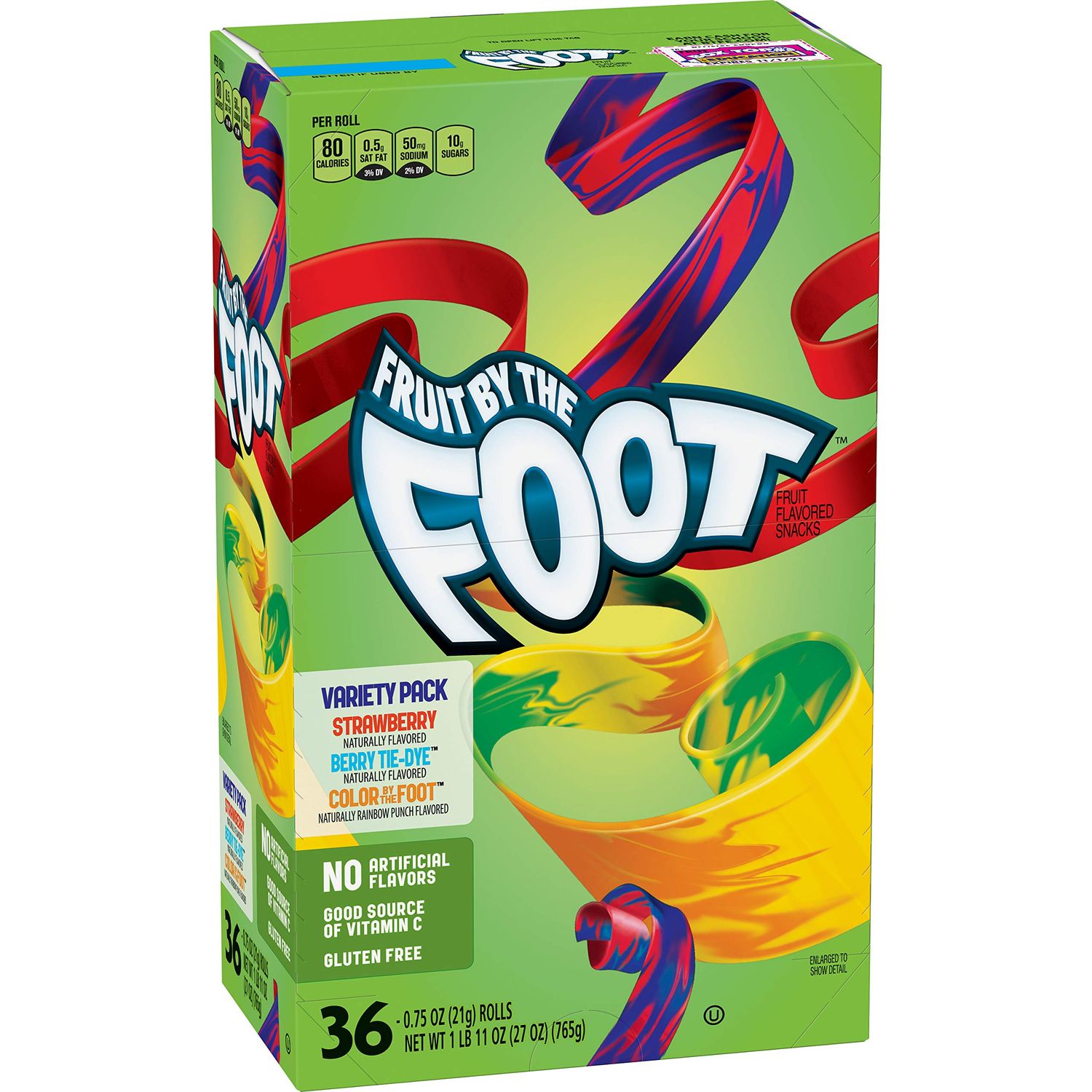Betty Crocker Fruit By The Foot Strawberry/Berry Tie-Dye/Color By The Foot, 36 ct, 27 oz