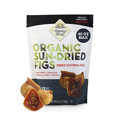 Sunny Fruit Organic Turkish Dried Figs, 2.5 Pound Bulk Bag  Healthy, Sweet Snack  ORGANIC, NON-GMO, VEGAN, HALAL, KOSHER, NO PRESERVATIVES, NO SUGAR ADDED