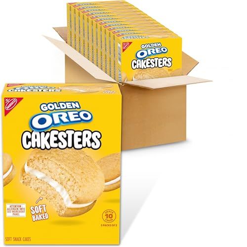 OREO Golden Cakesters Soft Snack Cakes, 12-5 Count Boxes (60 Total Snack Packs)