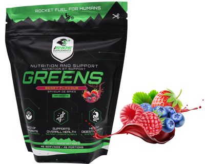 iRide Supplements - Greens Superfood Protein Powder - Boost Energy, Detox, Vitality, Organic Spirulina Whole Food Nutrition from Fruits &amp; Vegetables - Berry (46 Servings)