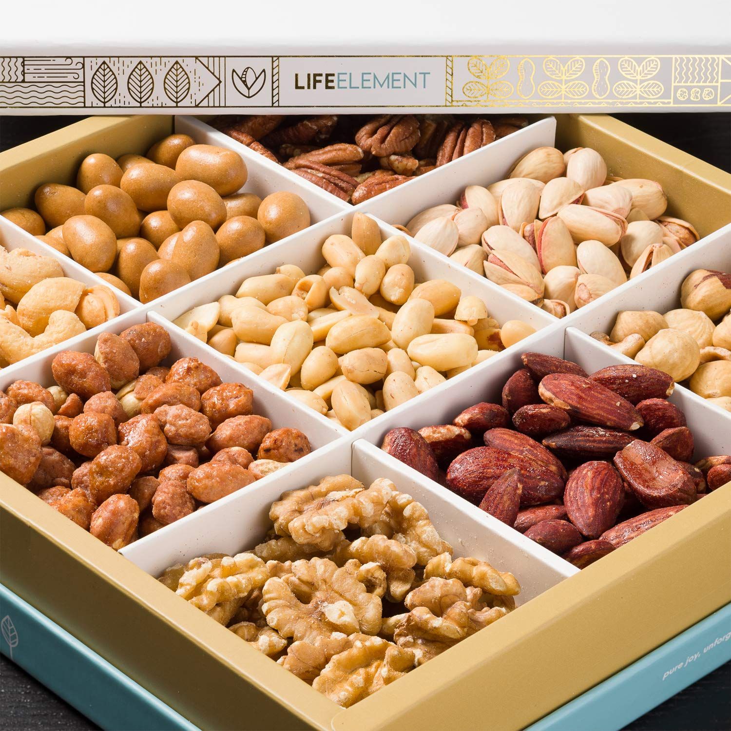 Ultimate Mixed Nuts Gift Basket in Lux Box  Assortment of Roasted Gourmet Nuts - Assorted Food Gift Box for Events, Valentine&#39;s Day, Family, Men &amp; Women (Assorted Snack Nuts Gift Basket)