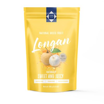 Natural Dried Longan - Naturally Sweet &amp; Juicy, Premium Thai Fruit, Gluten-Free, Vegan, High in Vitamins, No Added Sugar, Healthy Snack, 3.5 OZ (100g) - Authentic Taste of Thailand