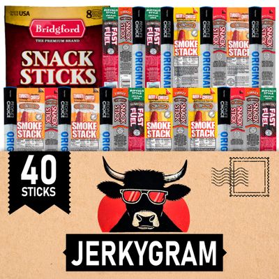 ManSnacks Jerky Gift Basket for Men - 40 pc