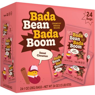 Bada Bean Bada Boom Plant-Based Protein, Gluten Free, Vegan, Crunchy Roasted Broad (Fava) Bean Snacks, 100 Calories per Serving, Mesquite BBQ, 4.5 Ounce (Pack of 6)