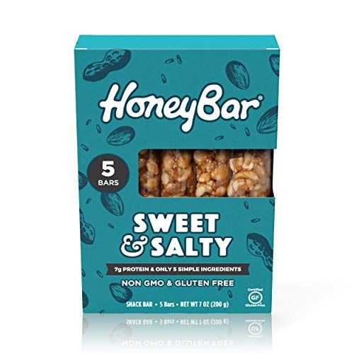 HoneyBar Snack Bar  Certified Gluten Free  Non-GMO  Vegetarian (Sweet &amp; Salty, Pack of 5 Bars)