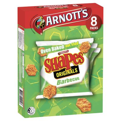 Arnott&#39;s BBQ Shapes, 8 Packs per box