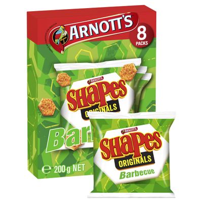 Arnott's BBQ Shapes, 8 Packs per box