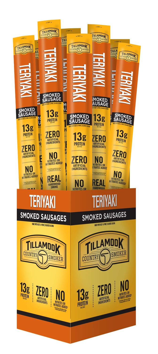 Tillamook Country Smoker Real Hardwood Smoked Sausages, Teriyaki, 1.44 Ounce, 24 Count