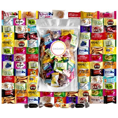 Dagaon - Korean Candy - 1 Pound. Variety of Long Lasting Candies from Korea. Assortment of Hard, Soft, Jelly and more. Wrapped individually for Freshness.