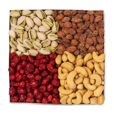 Nuts.com Mixed Nut Sampler - Variety Snack Box for Spring, Mother&#39;s Day, and Festive Gifts - 1.25Lb Gift Package Includes Pistachios, Peanuts, Hickory Smoked Almonds, Roasted and Salted Cashews
