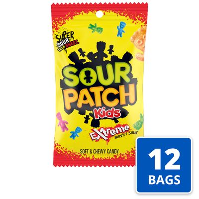 SOUR PATCH KIDS Extreme Sour Soft &amp; Chewy Candy, Bulk Candy, 12 - 7.2 oz Bags