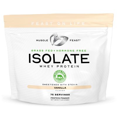 Muscle Feast Grass-Fed Whey Protein Isolate, All Natural Hormone Free Pasture Raised, Vanilla, 5lb