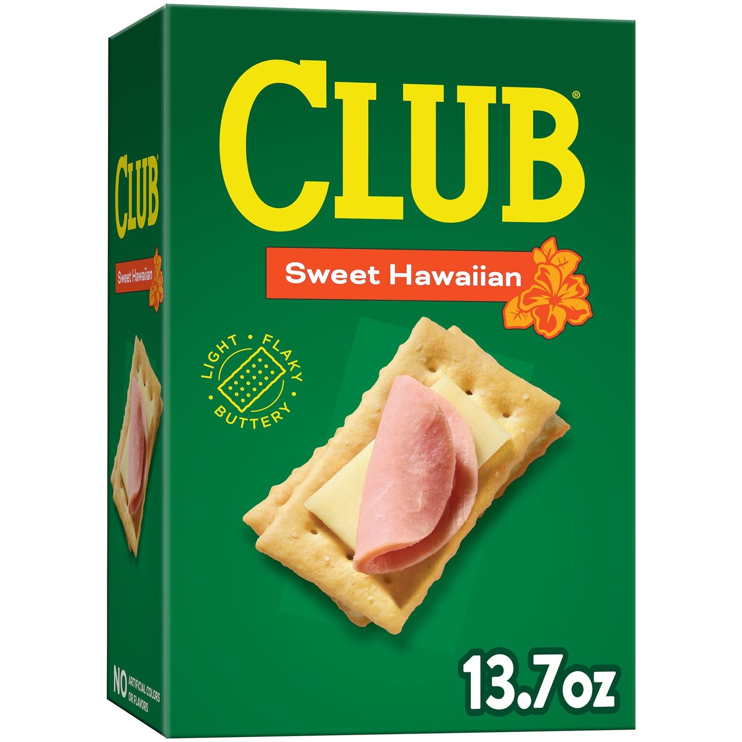 Club Crackers, Lunch Snacks, Snack Crackers, Sweet Hawaiian, 13.7oz Box (1 Box)