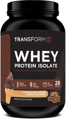 TransformHQ Whey Protein Isolate (WPI) Chocolate Dipped Cone Flavored 28 Servings - Performance Protein Powder
