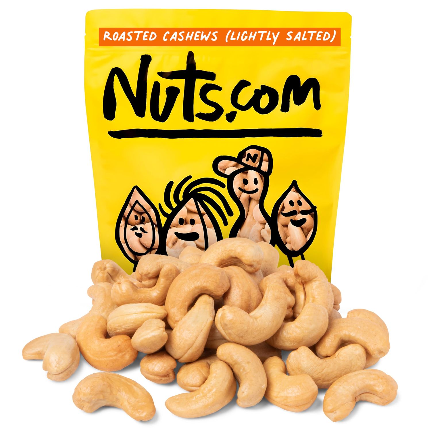 Nuts.com - Roasted Cashews (Lightly Salted) - Creamy &amp; Savory Flavor, Healthy Snack for Adults &amp; Kids, Good Source of Protein, Fiber, Calcium, Iron &amp; Healthy Fats - Vegan &amp; Gluten-Free - 2 Lb Bag