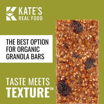 Kates Real Food Organic Energy Bars, Non-GMO, All-Natural Ingredients, Gluten-Free and Soy-Free Healthy Snack with Natural Flavors, Peanut Butter and Dark Chocolate (Pack of 12)