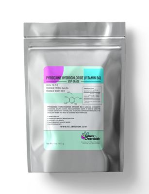 Talsen Chemicals Vitamin B6 Powder (4 Oz / 113 Gram) Pyridoxine HCL Powder for Proper Function of Sugars, Fats, and Proteins in The Body Supports Metabolism and Nervous System Function