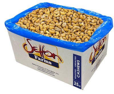Cashews Roasted Unsalted, Extra Large Cashews (240&#39;s), 25 Lbs. Bulk Case, Kosher
