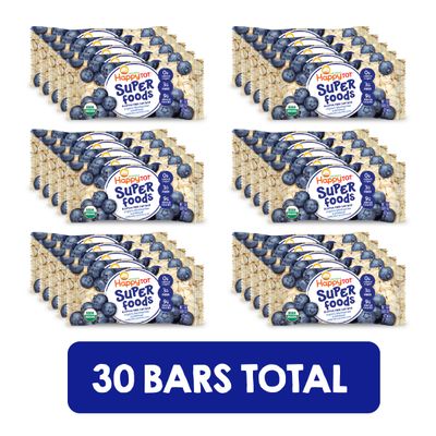 Happy Tot Organics Super Foods Oat Bars, Blueberries &amp; Oatmeal, 5 Count (Pack of 6)