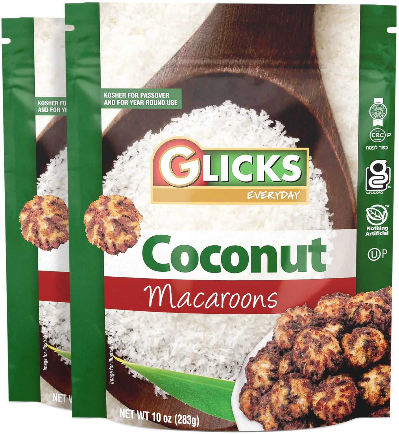 Glicks Gluten Free Coconut Macaroons, 10oz (2 Pack) Grain Free, Dairy Free, Soy Free, Kosher for Passover