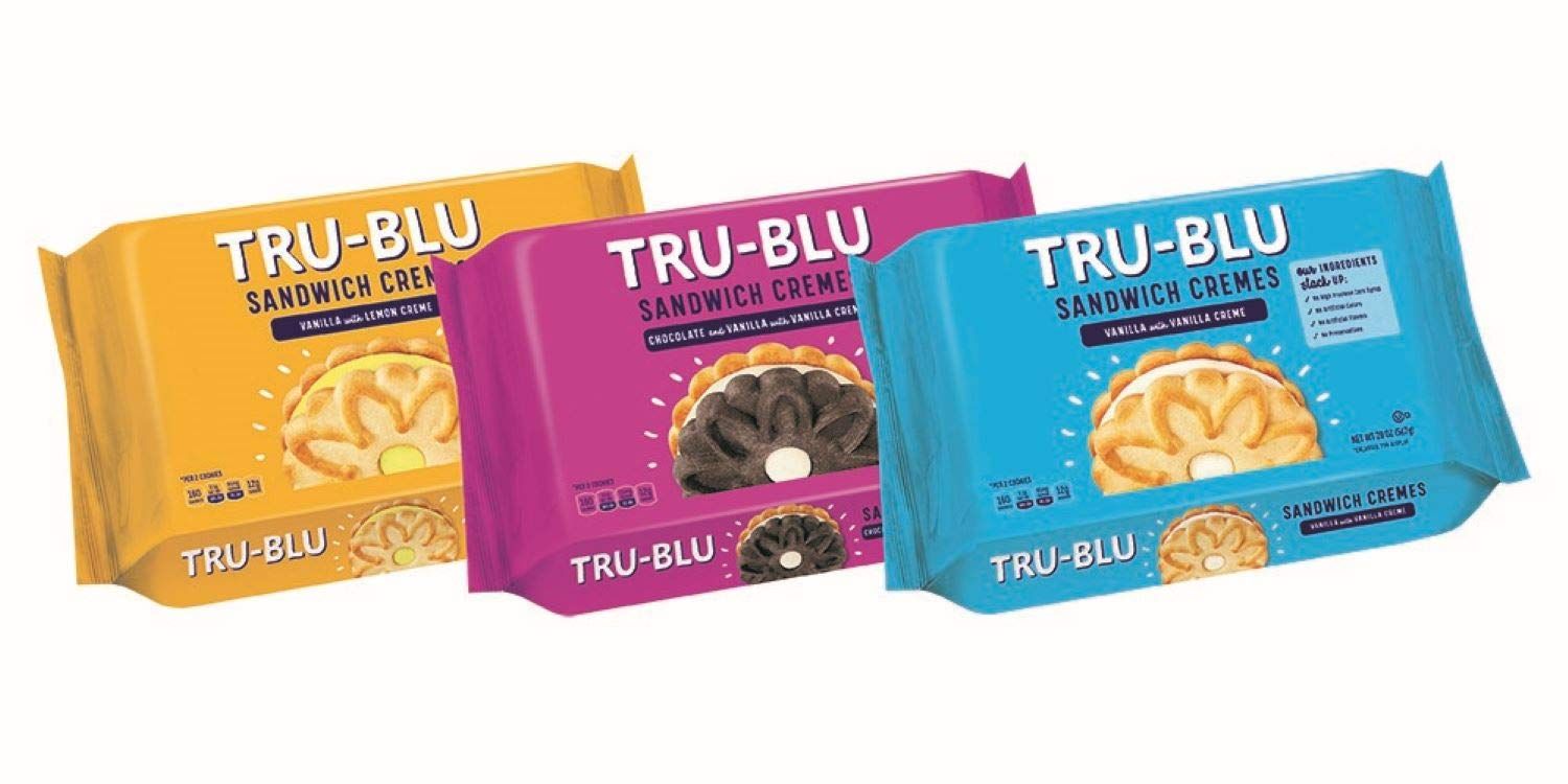 TRU BLU Assorted Sandwich Creme Cookies  Vanilla, Duplex &amp; Lemon  No artificial ingredients  No High Fructose Corn Syrup  Made in the USA  12 Ounce (Pack of 3)