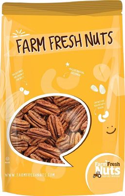 Dry Roasted Georgia Pecans with Himalayan Salt (12 Ounce) - Small Bach Roasted for Added Freshness and Quality - Vegan &amp; Keto Friendly - Farm Fresh Nuts Brand
