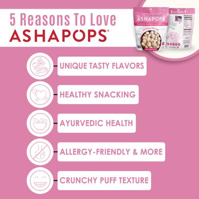 AshaPops Himalayan Pink Salt Flavored Popped Water Lily Seeds, 1 oz (Pack of 1) - Gluten-Free, Vegan, Paleo, Nut-Free, Corn-Free, Soy-Free, Non-GMO, Delicious Plant-Based Crunchy Snack