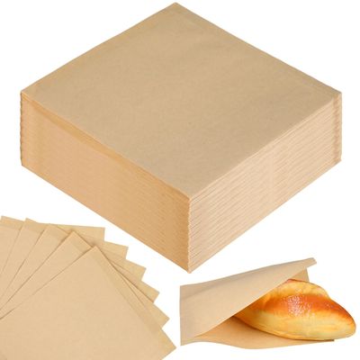 Colarr 400 Pcs Soft Pretzel Bags 6.69 x 7.09 Inch Paper Sandwich Wrappers Grease Resistant Double Open Bags Food Snack Cookie Chocolate Holder for Stands Wedding Birthday Christmas (Simple Style)