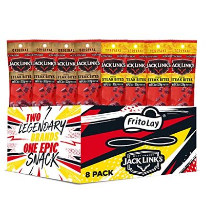 Frito Lay Jack Link&#39;s Steak Bites Variety Pack, (Pack of 8)