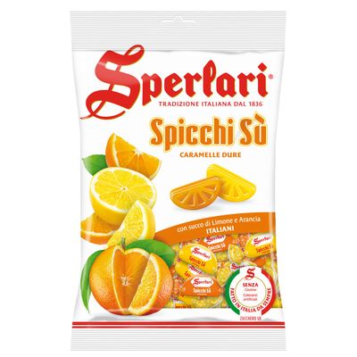 Sperlari Spicchi Su Citrus Orange &amp; Lemon Wedges Hard Candy Bag, Individually Wrapped Italian Sweets, 500 gr / 17.6 Ounce Bag (1-Pack)