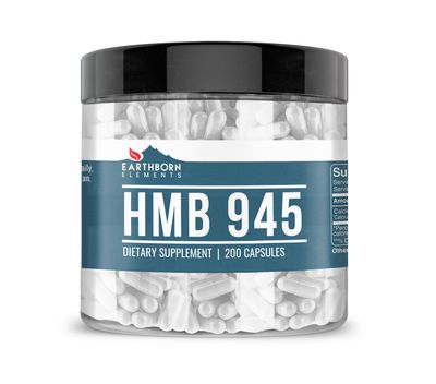 Earthborn Elements HMB Powder 200 Capsules, Pure &amp; Undiluted, No Additives