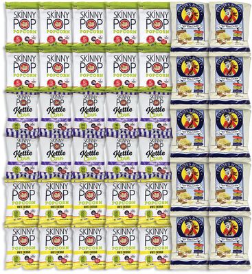 Niro Assortment  Bulk Popcorn, Skinny Pop &amp; Pirate&#39;s Booty Snack Pack - 40 Pack Variety Kit with 4 Delicious Flavors  Individual Popcorn Bags
