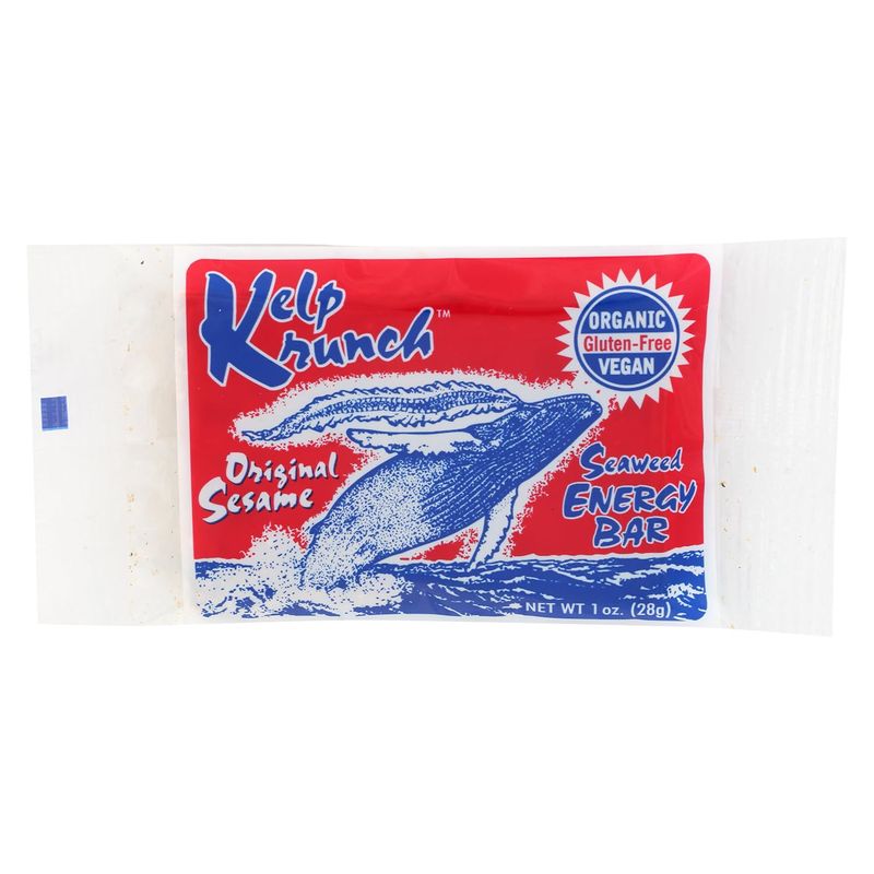 Maine Coast Sea Vegetables Kelp Krunch Original Sesame Bars  Organic Sesame Seed Snacks  Crunchy Seed Bars With Wild-Harvested Kelp  Gluten-Free, Dairy-Free, Vegan  1 oz - 1 Krunch Bar (Wrapped)