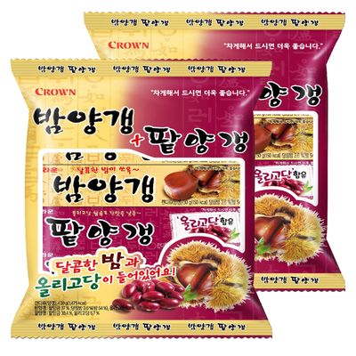 Minecook Sweet Red Bean Jelly  Chestnut Red Bean Jelly  50g  16ea (800g)  Korean Snack, Yokan, Yanggaeng Traditional Korean Dessert, 8 Chestnuts and 8 Red Bean/Pack of 16