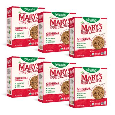 Mary&#39;s Gone Crackers Organic Original Crackers - Gluten-Free, NON-GMO, Vegan &amp; Whole Grain, 4 Ounce (Pack of 6)
