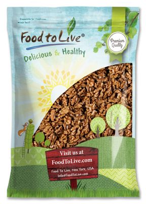 Food to Live - California Walnuts, 5 Pounds Halves &amp; Pieces, Raw, Unsalted, Shelled, Kosher, Vegan, Sirtfood, Bulk. Rich in Omega-3 Fatty Acids, Protein