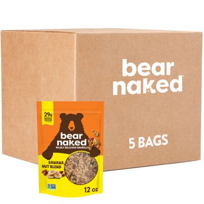 Bear Naked Granola Cereal, Whole Grain Granola, Breakfast Snacks, Banana Nut Blend (5 Bags)