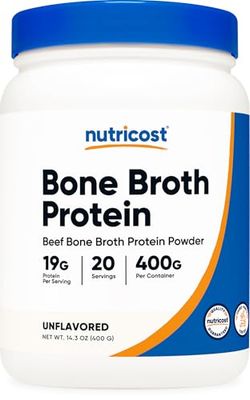 Nutricost Beef Bone Broth Protein Powder Unflavored (20 Servings) - Gluten-Free, GMO-Free