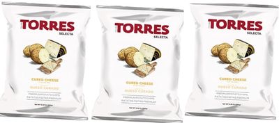Torres - Cured Cheese Potato Chips 1.76oz (50g) (3-PACK)  Light and Crispy with Bold Flavors  Perfect Snack for Those with Food Sensitivities  Imported from Spain