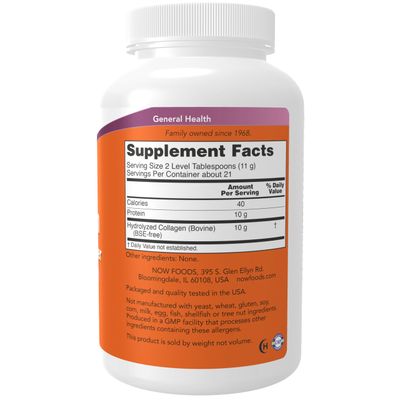 NOW Foods Supplements, Collagen Peptides Powder, Clinically Tested, Joint and Bone Health, 8-Ounce