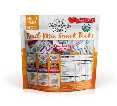 Nature's Garden Organic Trail Mix Snack Packs, Multi Pack 28.8 oz - 24 Individual Servings (Pack of 3)