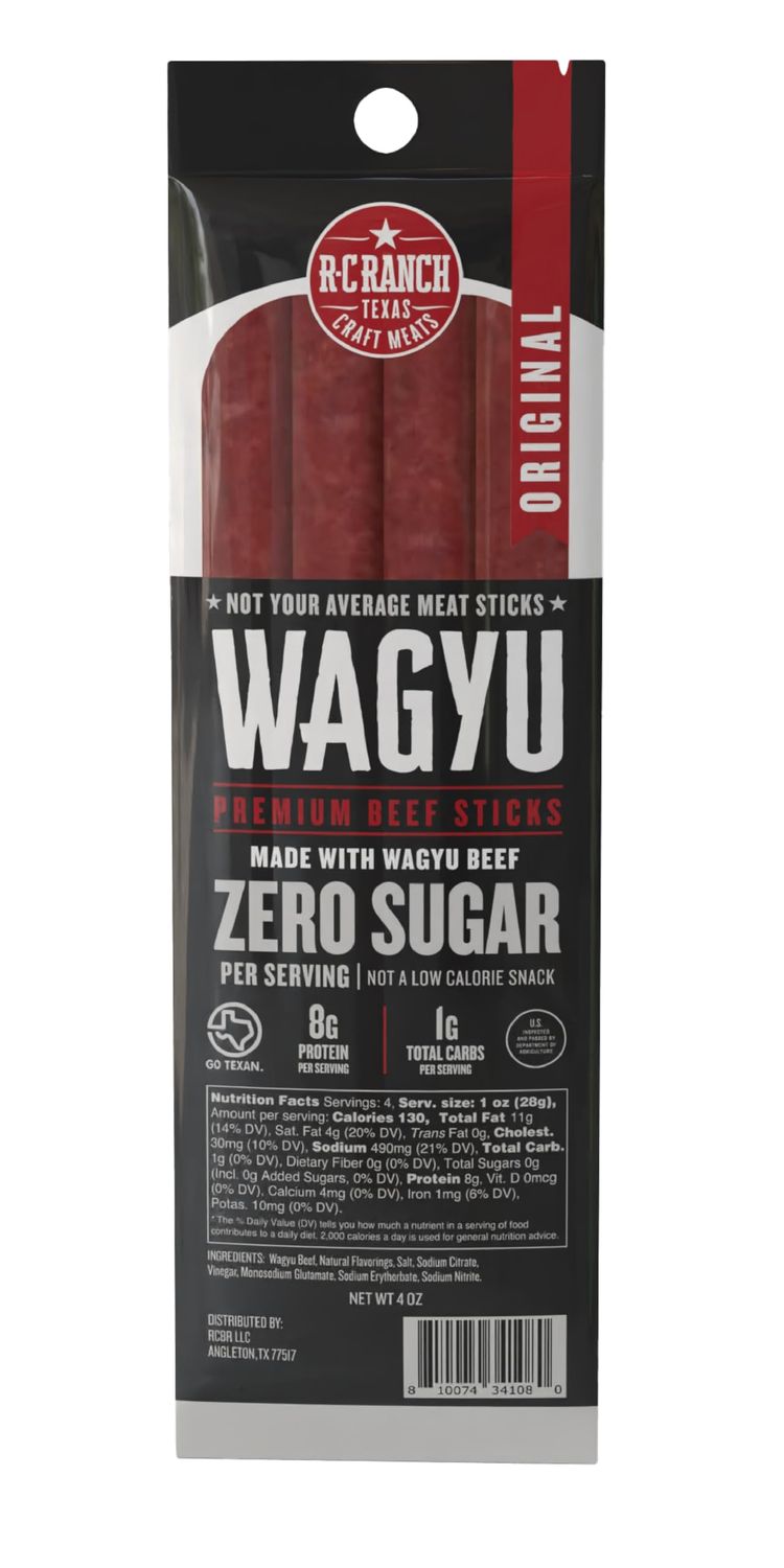 R-C Ranch - Wagyu Premium Beef Stick - Texas Original - Not Your Average Meat Stick - Zero Sugar