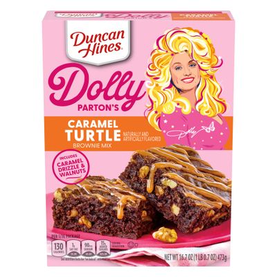 Duncan Hines Dolly Parton&#39;s Caramel Turtle Flavored Brownie Mix, 16.7 oz.