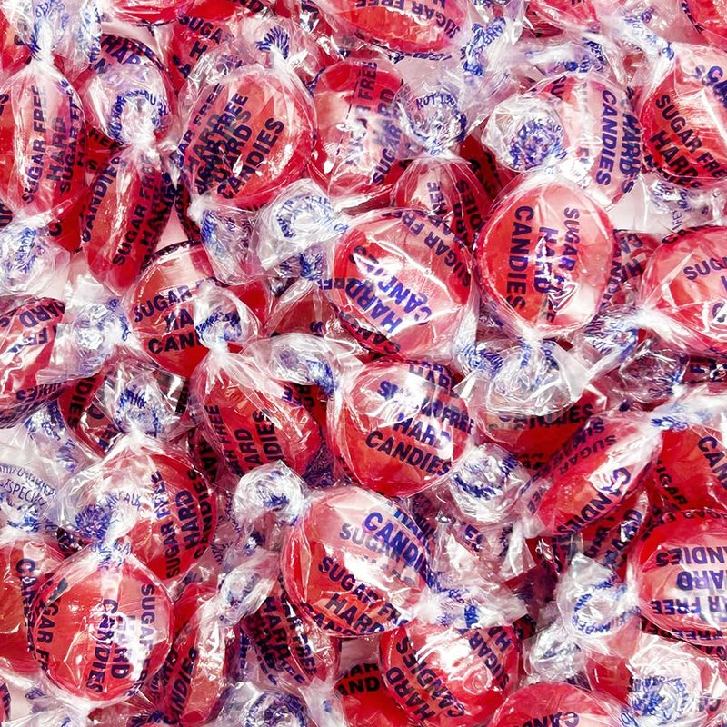 Sugar Free Cinnamon Hard Candy Discs - 1 Pound Zero Sugar Individually Wrapped Red Cinnamon Candy Big Bag For Snacks &amp; Treats - Approx. 75 Count Sugar Free Candy
