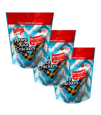 Hapi New Gluten Free Crispy &amp; Crunchy Rice Cracker Mix 3oz, 3 Pack (Nori Seaweed)