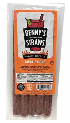 Benny&#39;s Smokin&#39; Chipotle Bloody Mary Snack Straws - Pack of 5