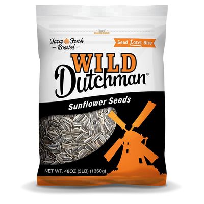 Wild Dutchman Roasted Sunflower Seeds in a Resealable Bag for Ultimate Freshness and an Easy Pour Snack, Salted Original Flavor, 3 LB (Pack of 1)