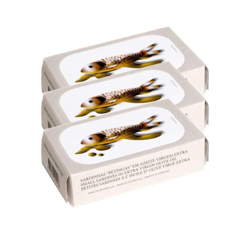 Canned Small Sardines in Extra Virgin Olive Oil by Jose Gourmet, Wild Caught Portuguese Sardines, Canned Fish, Sustainable Seafood Snacks, Omega 3, Fair Trade, 90g Can, Pack of 3