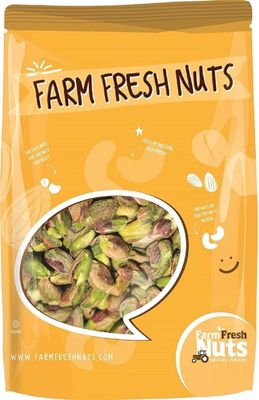 California Shelled Pistachios Kernels Dry Roasted &amp; Salted Nuts, No shells, 2 Lbs. - Oven Roasted to Perfection Resealable Bag for Added Freshness - Farm Fresh Nuts Brand